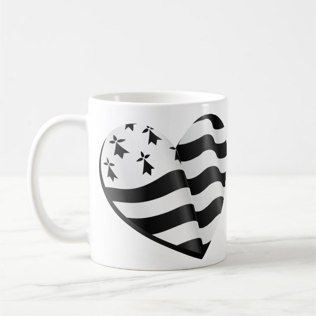 Breton flag heart coffee mug (Left)