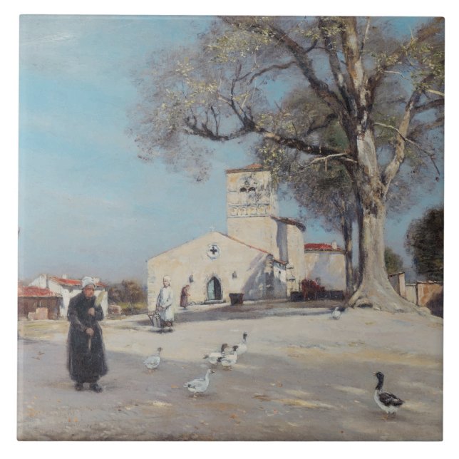 Breton Landscape Village Architecture Tile (Front)