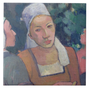 Breton Peasants, 1894 (oil on canvas) Tile