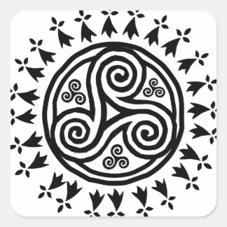 Breton triskel & hermines square sticker