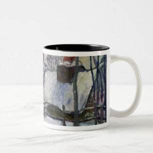 Breton village under snow, 1894 Two-Tone coffee mug