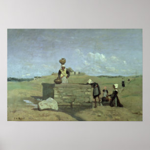 Breton Women at the Well near Batz, c.1842 Poster