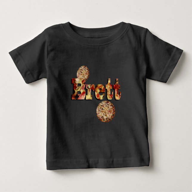 Brett, Name, Logo Made From A Supreme Pizza, Baby T-Shirt (Front)