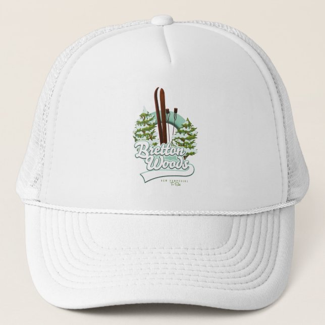 Bretton Woods New Hampshire ski logo Trucker Hat (Front)
