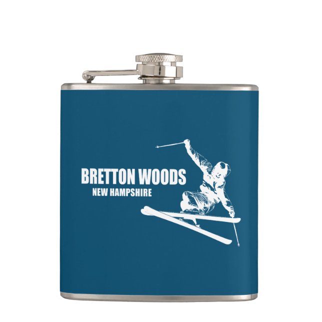 Bretton Woods New Hampshire Skier Hip Flask (Front)