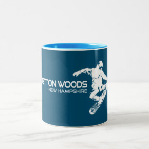 Bretton Woods New Hampshire Snowboarder Two-Tone Coffee Mug