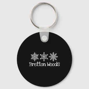 Bretton Woods Ski Skier Skiing Snowflakes Snowboar Key Ring
