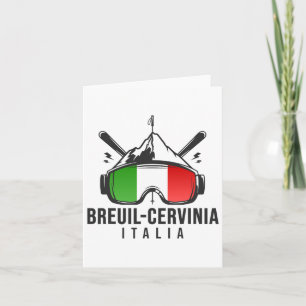 Breuil-cervinia Ski Resort Retro Skiing Card