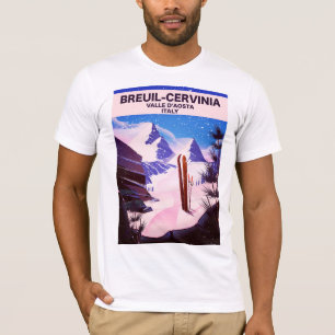 Breuil-Cervinia,Valle d’Aosta, italy,ski poster T-Shirt