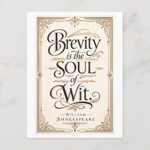 "Brevity Is the Soul of Wit" Shakespeare Postcard