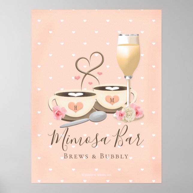 Brew and Bubbly Coffee and Mimosa Bar Sign (Front)