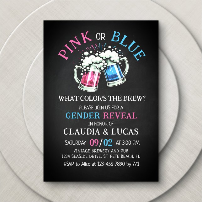 Brew Beer Gender Reveal Invitation (Creator Uploaded)