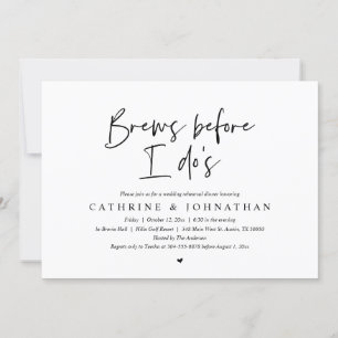 Brew before I do's, Wedding Rehearsal Dinner Invitation