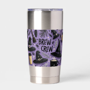 Brew Crew Graphic with Witch Hats, Coffee Mugs Insulated Tumbler