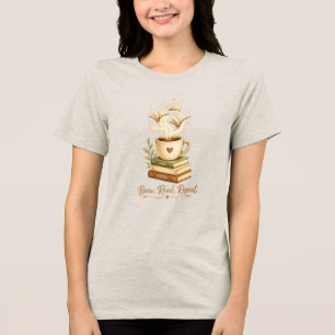 Brew. Read. Repeat. Cosy Coffee & Book Lover Tri-Blend Shirt