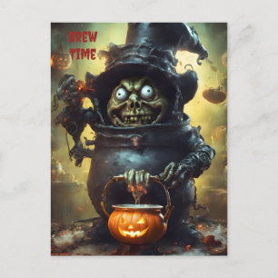Brew Time AI Fantasy Digital Art Print Spooky Postcard