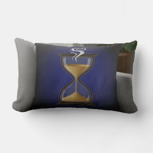 "Brew Time" Pillow – Hourglass and Coffee Design, 