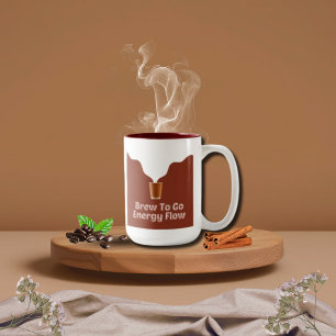 Brew To Go Energy Flow Steamy Illustration Coffee Mug