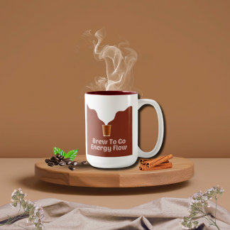  Brew To Go Energy Flow Steamy Illustration  Coffee Mug