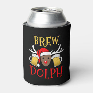 Brewdolph - Funny Reindeer Beer Christmas Gift Can Cooler