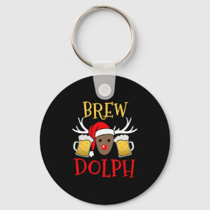 Brewdolph - Funny Reindeer Beer Christmas Gift Key Ring