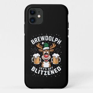 Brewdolph Let's Get Blitzened Christmas Reindeer B Case-Mate iPhone Case