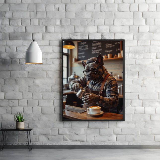 Brewed Awakening: Bulldog Behind Beans Poster (Creator Uploaded)