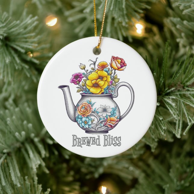 Brewed Bliss Teapot Ceramic Tree Decoration (Tree)