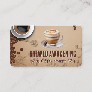 Brewed Coffee Cup Hot Beverage Cafe Business Card