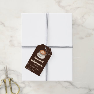 Brewed With Care Coffee Latte Gift Tag