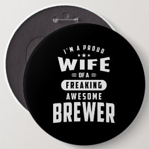 Brewer Job Title Tee Gift For Mens Womens 6 Cm Round Badge