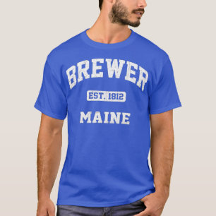Brewer Maine ME vintage State Athletic style T-Shirt