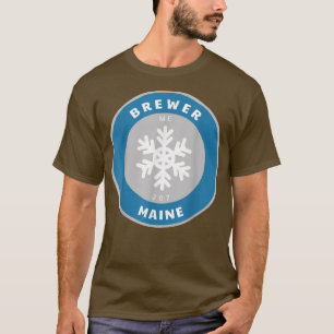 Brewer Maine ME Winter Snow Snowflake Badge Souven T-Shirt