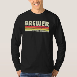 Brewer Surname Retro Vintage 80s 90s Birthday Reun T-Shirt