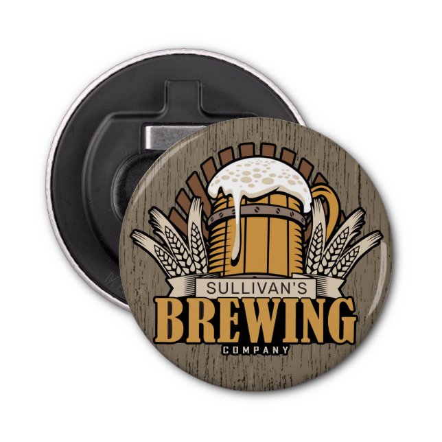 Brewery ADD NAME Craft Beer Brewing Company Bar Bottle Opener (Front)