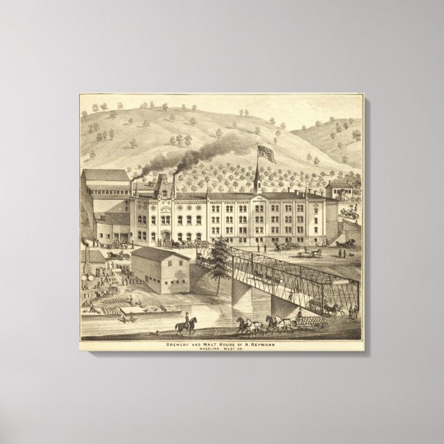 Brewery and malt house of A Reymann Canvas Print (Front)