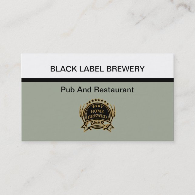 Brewery And Restaurant Theme Business Card (Front)