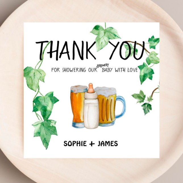 Brewery Baby - Color - Baby Shower Thank You Card (Creator Uploaded)