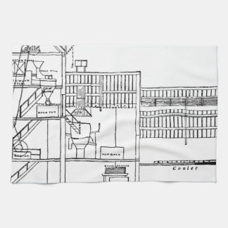 Brewery Blueprint Tea Towel