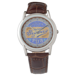 Brewery Pub Personalised Beer Bottle Cap Watch