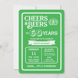 Brewery Surprise Cheers and Beers to 60 Years Invitation