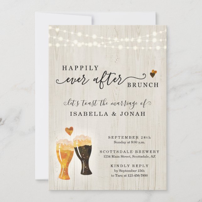 Brewery Wedding Brunch Invitation (Front)