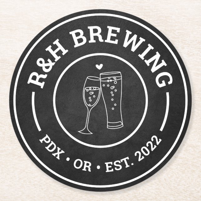 Brewery Wedding Shower Beer Drink Coaster Favour (Front)