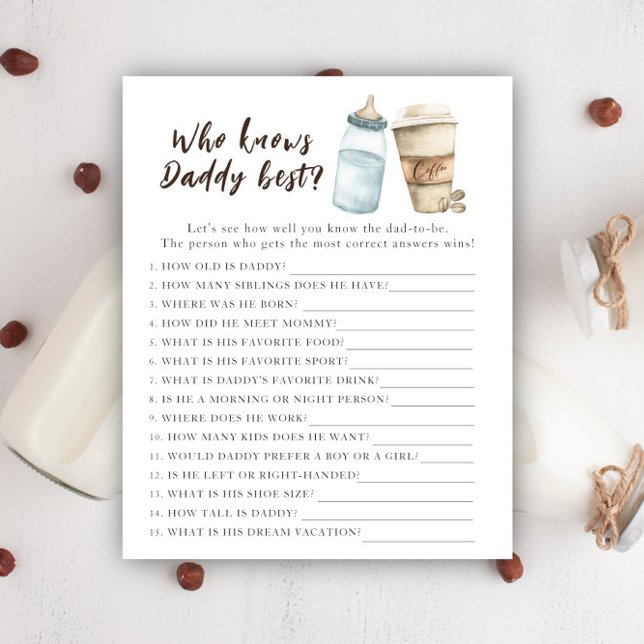 Brewing baby shower - Game Who knows daddy best (Creator Uploaded)