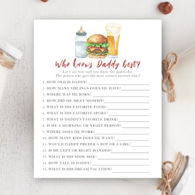 Brewing baby shower - Game Who knows daddy best (Creator Uploaded)
