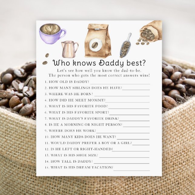 Brewing baby shower - Game Who knows daddy best (Creator Uploaded)