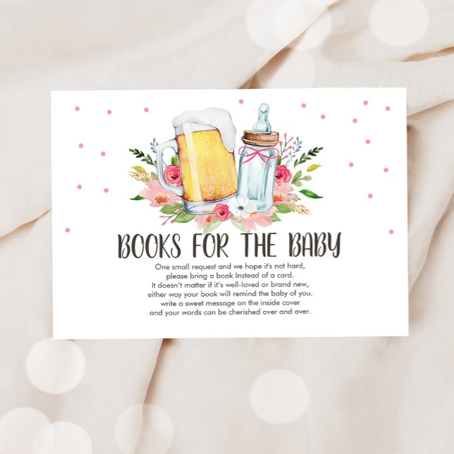 Brewing Bring a book Beers and Bottles Rustic Pink Enclosure Card (Creator Uploaded)