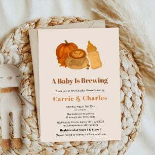 Brewing cinnamon Cosy Fall Pumpkin Baby Shower Invitation