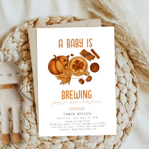 Brewing cinnamon Cosy Fall Pumpkin Baby Shower Invitation