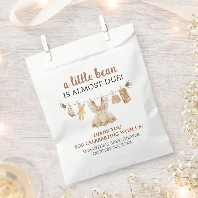 Brewing Coffee Baby Shower Favour Bags (Clipped)